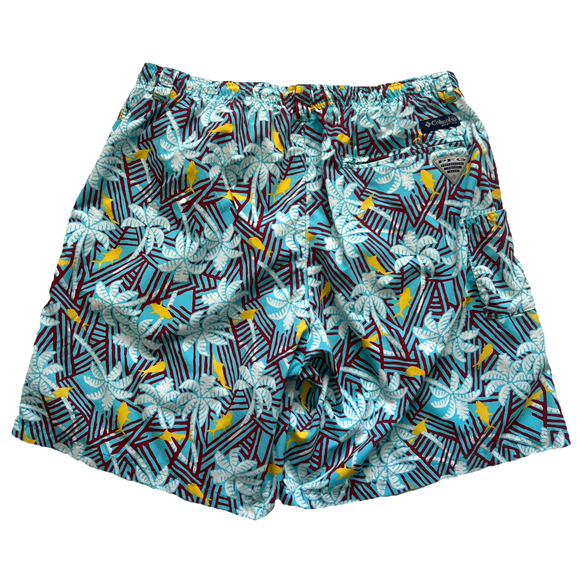 Columbia PFG Swim Trunks Mens Large Light Blue Omni-Shade Mesh Brief Hawaiian - Picture 2 of 12